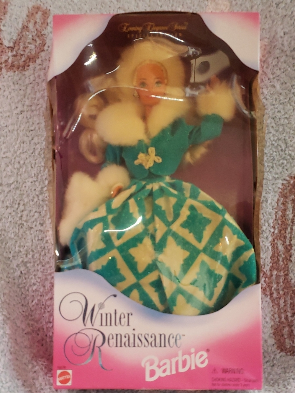 Barbie Winter Renaissance Doll in Teal and Cream Fur Trim